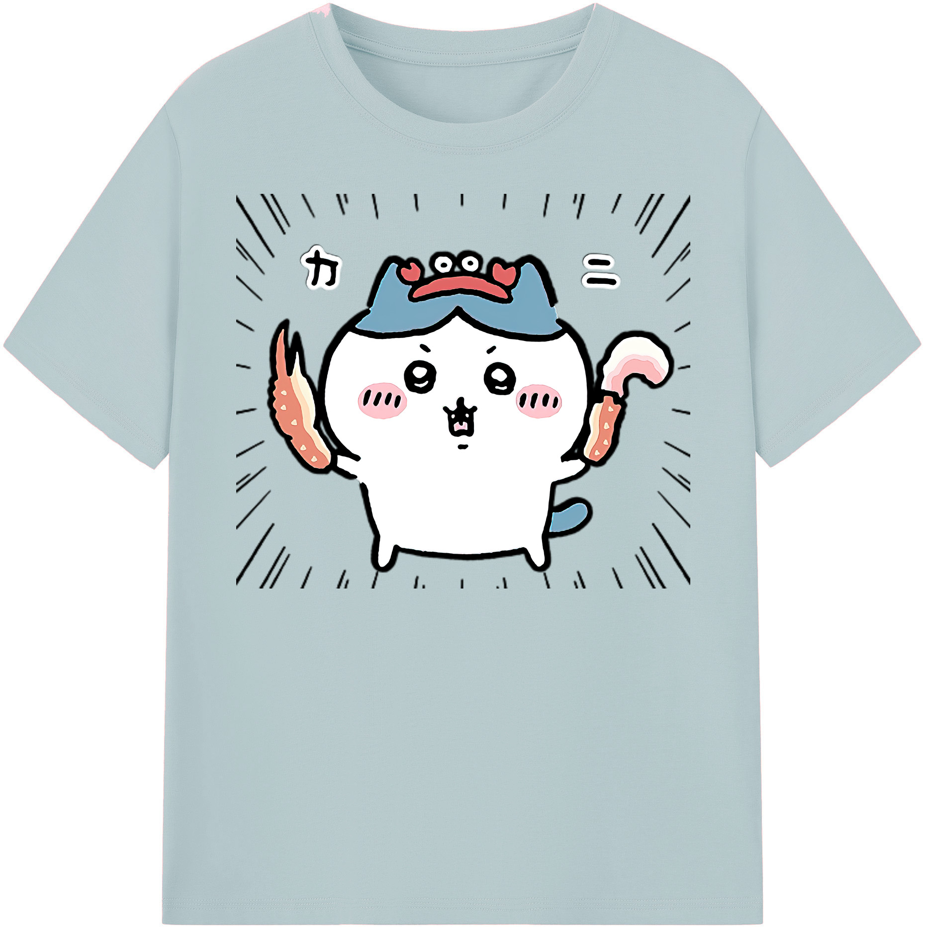 （画像用） ちいかわ ハチワレ Chii-kawa hachiware 綿100％半袖Tシャツ（フロントプリント）